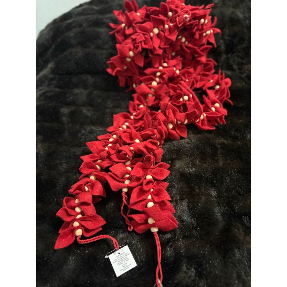 New hobby lobby Christmas red felt poinsettia garland